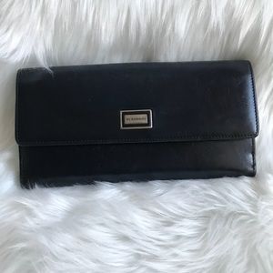 Burberry navy leather wallet